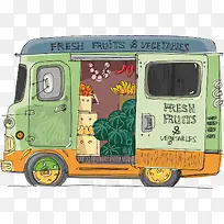 矢量手绘蔬菜车-空若网 矢量手绘蔬菜车-空若网