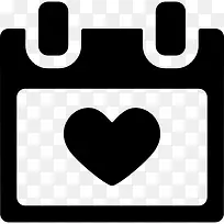 日历页面,心图标-空若网 日历页面,心图标-空若网