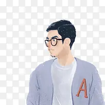 创意手绘男人半身-空若网 创意手绘男人半身-空若网