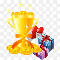 奖杯礼包金币PNG矢量素材-空若网 奖杯礼包金币PNG矢量素材-空若网