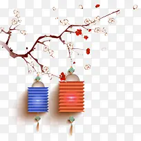 梅花灯笼装饰素材-空若网 梅花灯笼装饰素材-空若网