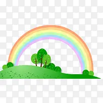 矢量草地彩虹素材-空若网 矢量草地彩虹素材-空若网