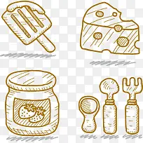 手绘食品图标-空若网 手绘食品图标-空若网