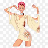 矢量卡通女子插画-空若网 矢量卡通女子插画-空若网