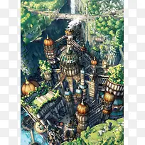 欧式幻想城市动漫插画-空若网 欧式幻想城市动漫插画-空若网