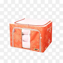 产品实物桔色棉被收纳箱-空若网 产品实物桔色棉被收纳箱-空若网