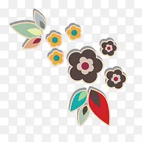 矢量多彩简约花卉贴纸装饰-空若网 矢量多彩简约花卉贴纸装饰-空若网