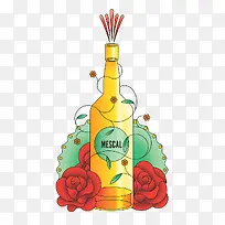 创意设计手绘酒瓶-空若网 创意设计手绘酒瓶-空若网