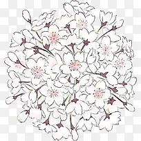 手绘白色花团-空若网 手绘白色花团-空若网