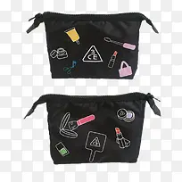 黑色可爱化妆包-空若网 黑色可爱化妆包-空若网