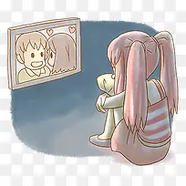 看电视的女孩-空若网 看电视的女孩-空若网