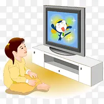 看电视的女孩-空若网 看电视的女孩-空若网