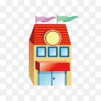 可爱卡通房子 餐厅 二层 小清新-空若网 可爱卡通房子 餐厅 二层 小清新-空若网