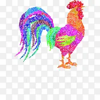 彩色手绘公鸡造型-空若网 彩色手绘公鸡造型-空若网