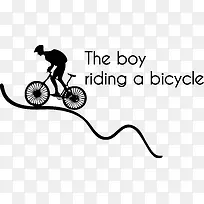 卡通创意个性骑单车的少年-空若网 卡通创意个性骑单车的少年-空若网