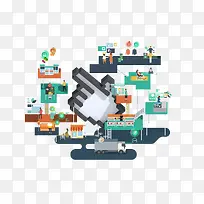 卡通扁平化购物商-空若网 卡通扁平化购物商-空若网