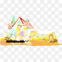 手绘彩色儿童画报-空若网 手绘彩色儿童画报-空若网