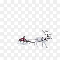 白色冬日手绘驯鹿-空若网 白色冬日手绘驯鹿-空若网