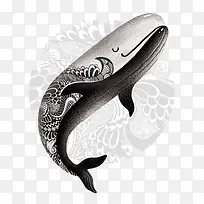 复古花纹的鲸鱼-空若网 复古花纹的鲸鱼-空若网