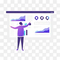 办公UI图表设计插画矢量图-空若网 办公UI图表设计插画矢量图-空若网