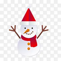 扁平化白色圣诞雪人矢量-空若网 扁平化白色圣诞雪人矢量-空若网