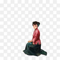 中式插画美女-空若网 中式插画美女-空若网