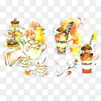 手绘下午茶-空若网 手绘下午茶-空若网