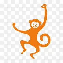橙色卡通猴子免扣背景png素材-空若网 橙色卡通猴子免扣背景png素材-空若网