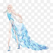 唯美礼服婚纱设计插画-空若网 唯美礼服婚纱设计插画-空若网