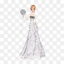 唯美礼服婚纱设计插画-空若网 唯美礼服婚纱设计插画-空若网