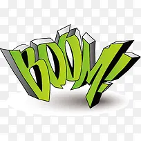 BOOM绿色促销标签矢量素材-空若网 BOOM绿色促销标签矢量素材-空若网