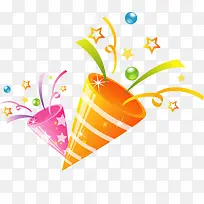 粉色橙色礼花卡通-空若网 粉色橙色礼花卡通-空若网