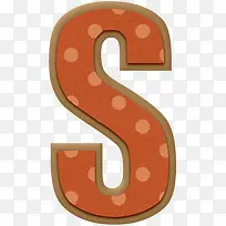 橙色波点字母S-空若网 橙色波点字母S-空若网