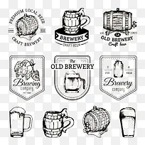 啤酒杯子与酒桶-空若网 啤酒杯子与酒桶-空若网