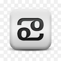 磨砂白广场图标文化占星术癌症S-空若网 磨砂白广场图标文化占星术癌症S-空若网