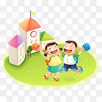 手绘儿童插画矢量图-空若网 手绘儿童插画矢量图-空若网