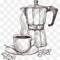 素描咖啡机-空若网 素描咖啡机-空若网
