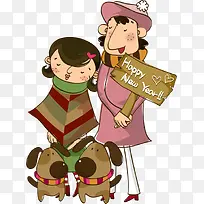 矢量时尚韩国插画-空若网 矢量时尚韩国插画-空若网