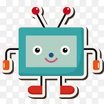 卡通电视矢量图-空若网 卡通电视矢量图-空若网