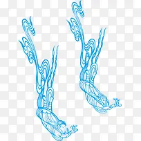 扁平化蓝色飞天装饰图-空若网 扁平化蓝色飞天装饰图-空若网