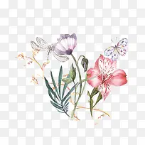 小清新手绘花朵装饰-空若网 小清新手绘花朵装饰-空若网