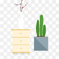 卡通手绘植物盆栽-空若网 卡通手绘植物盆栽-空若网