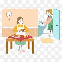 妈妈准备食物-空若网 妈妈准备食物-空若网