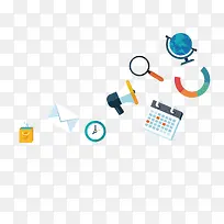 矢量扁平化学习元素-空若网 矢量扁平化学习元素-空若网