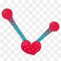 手绘红蓝色爱心时钟-空若网 手绘红蓝色爱心时钟-空若网