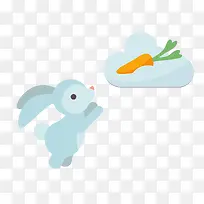 矢量卡通简洁扁平化兔子png-空若网 矢量卡通简洁扁平化兔子png-空若网