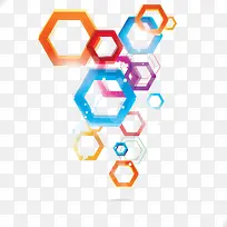 彩色发光六边形-空若网 彩色发光六边形-空若网