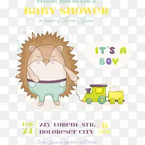 拉小火车的刺猬矢量-空若网 拉小火车的刺猬矢量-空若网