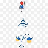 手绘蓝红色可爱灯光-空若网 手绘蓝红色可爱灯光-空若网