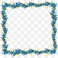 星星装饰蓝色圣诞边框-空若网 星星装饰蓝色圣诞边框-空若网